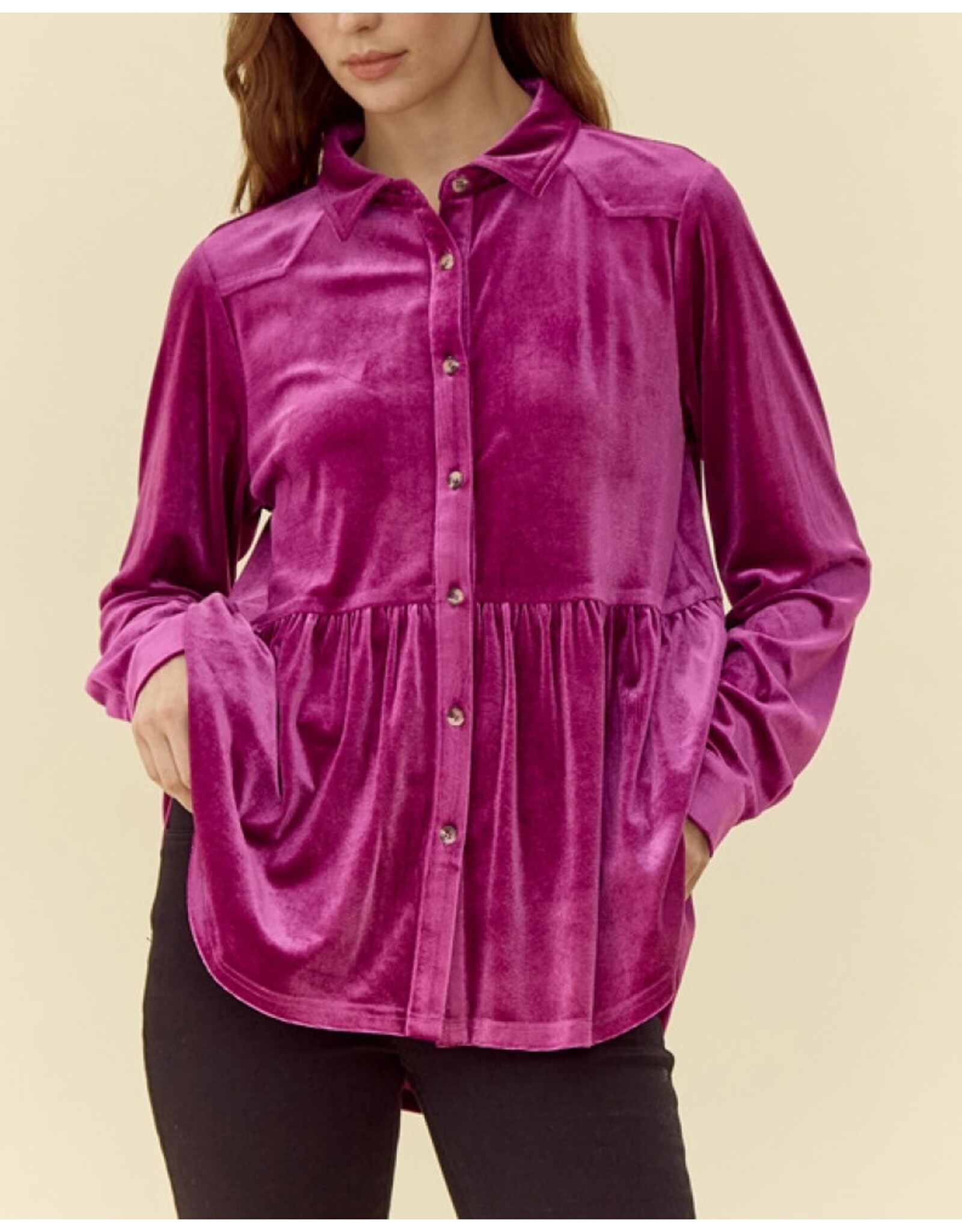 Keira Velvet V-Yoke Top