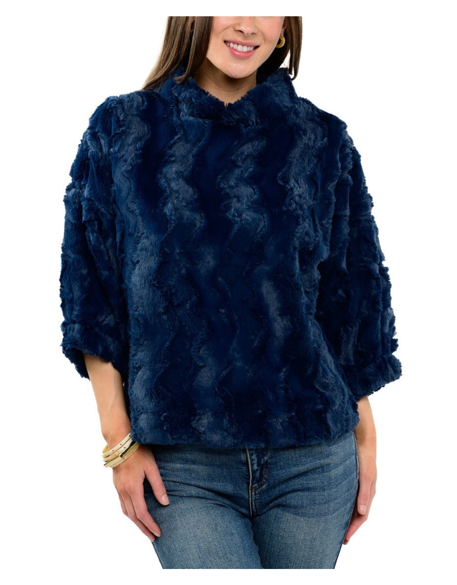 Ivy Jane Ivy Jane Poof Sleeve Faux Fur Popover