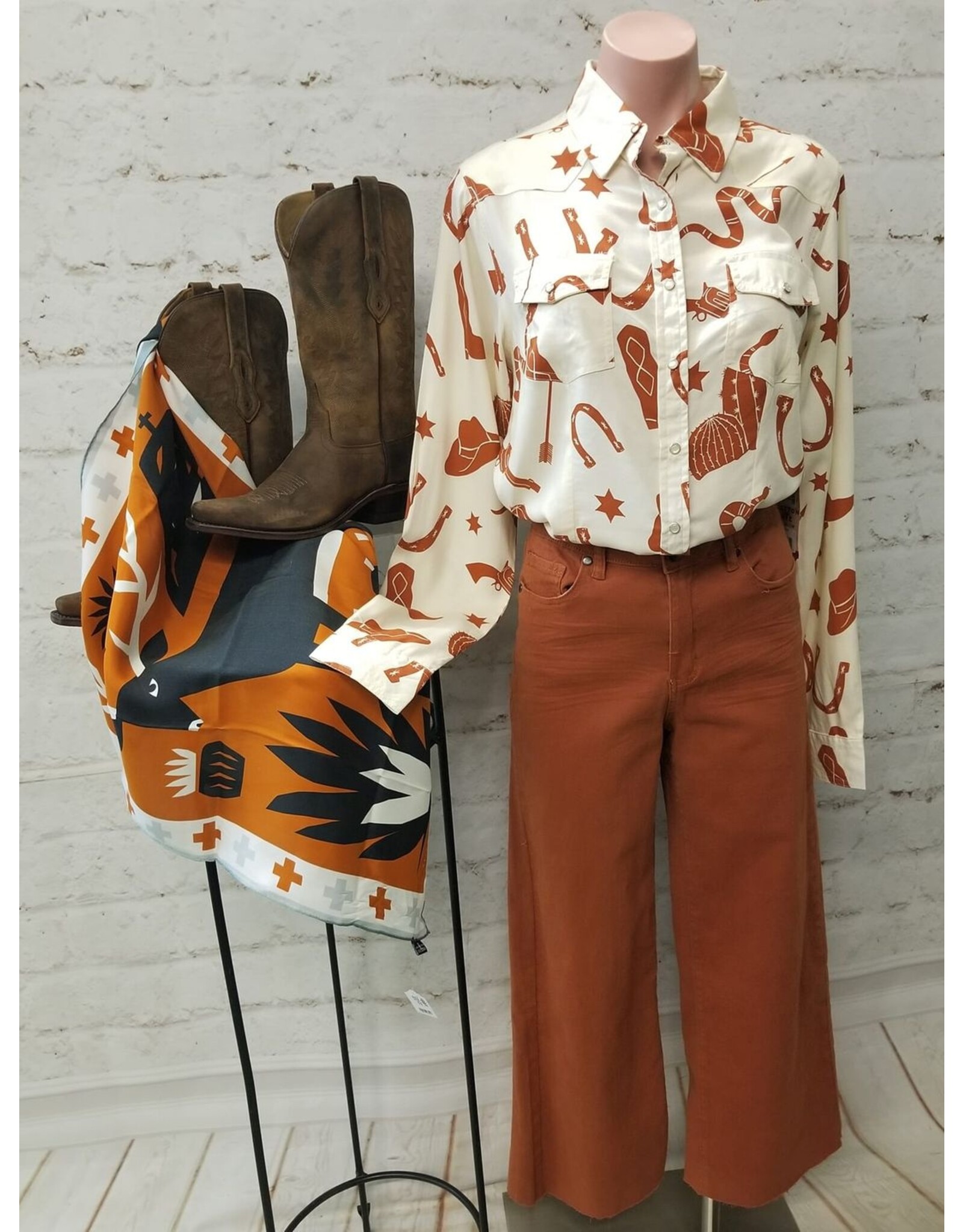 Boot and Snake Classic Western Snap Shirt
