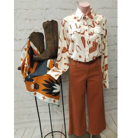 Boot and Snake Classic Western Snap Shirt