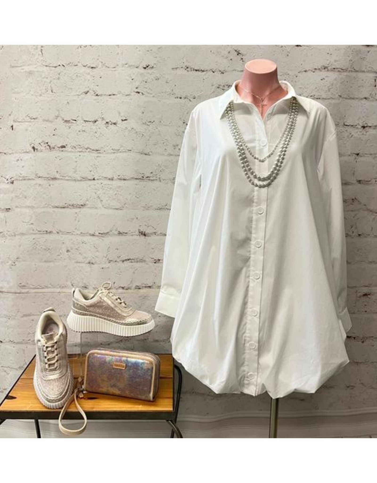 Ella Button Up Long Sleeve Bubble Dress