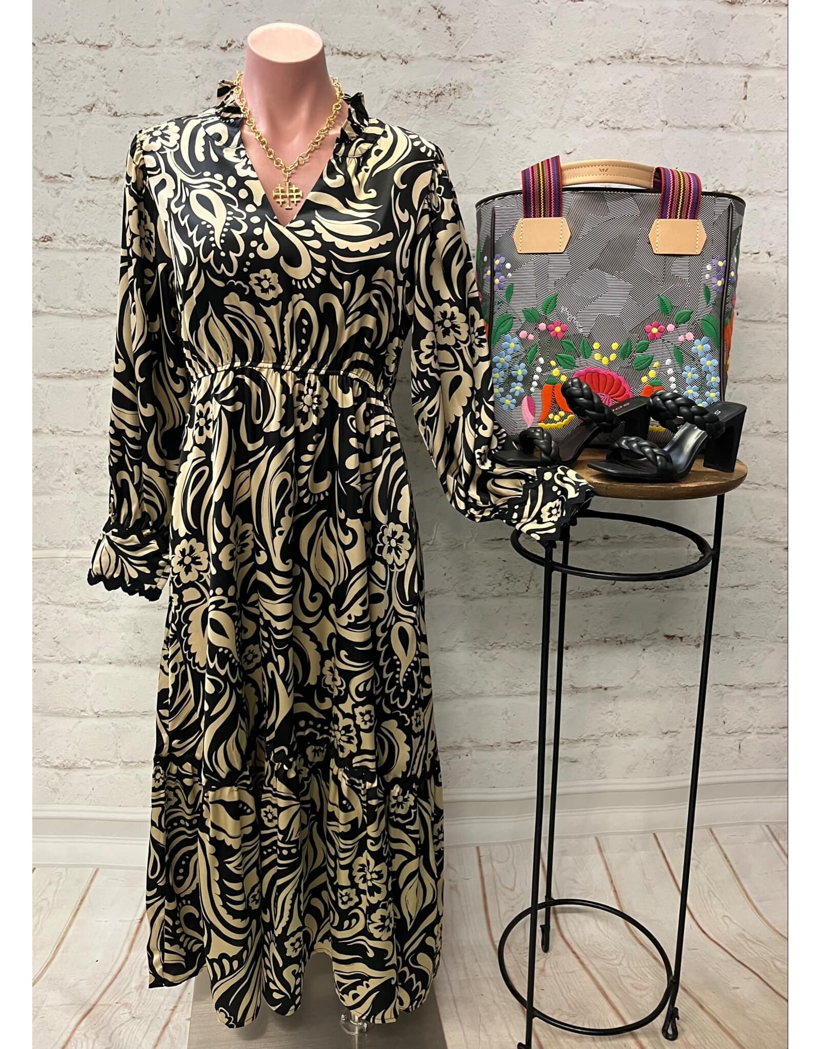 Giuliana Ric-Rac Midi Dress