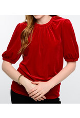 Ivy Jane Ivy Jane Velvet Rouched Neck Top