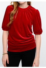 Ivy Jane Ivy Jane Velvet Rouched Neck Top
