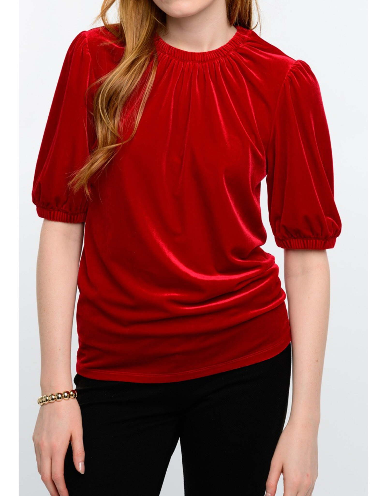 Ivy Jane Ivy Jane Velvet Rouched Neck Top