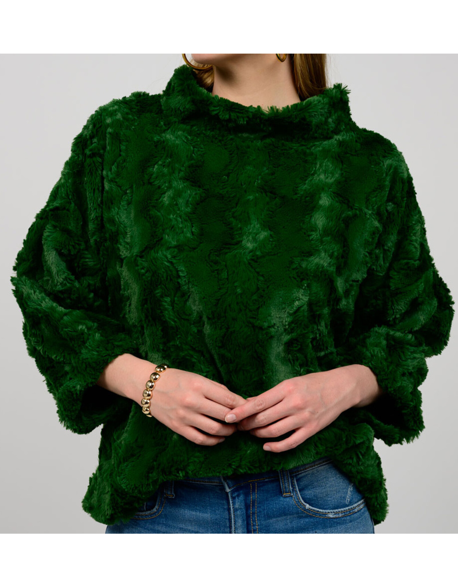 Ivy Jane Ivy Jane Poof Sleeve Faux Fur Popover
