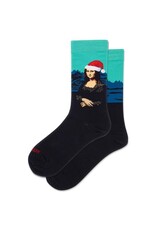 HOTSOX Santa Mona Lisa Womens Crew Socks