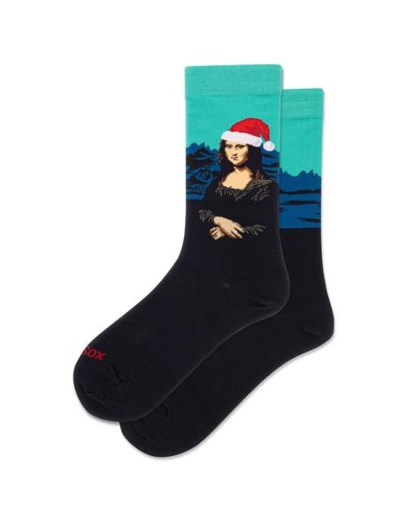 HOTSOX Santa Mona Lisa Womens Crew Socks
