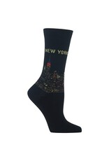 HOTSOX New York Womens Crew Socks Black HOTSOX New York Womens Crew Socks Black