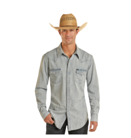 Rock & Roll Denim Men's 2 Pocket Light Denim Solid Snap