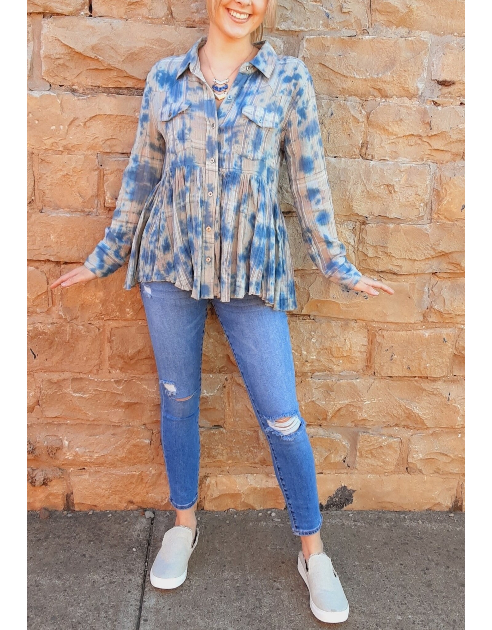 Ivy Jane Ivy Jane Tie Dye Peplum Shirt