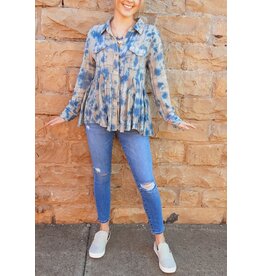 Ivy Jane Ivy Jane Tie Dye Peplum Shirt