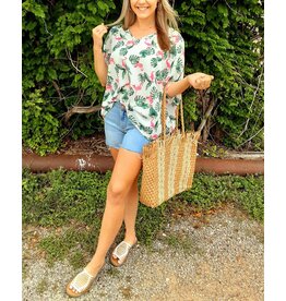 Beaumont Floral Oversized V-neck Top