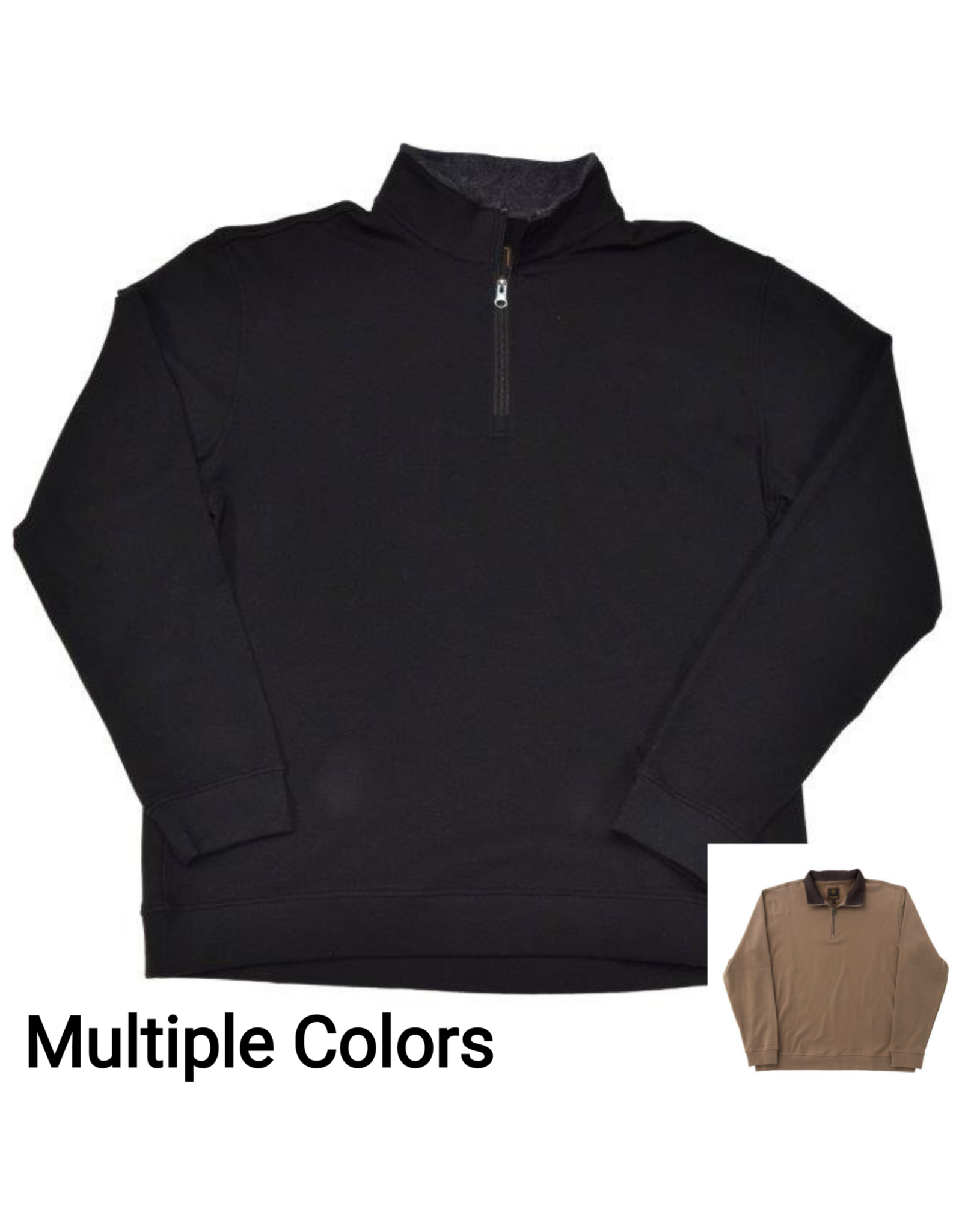 Mens 1/4 Zip Pullover Double Brushed Interlock