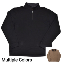 Mens 1/4 Zip Pullover Double Brushed Interlock