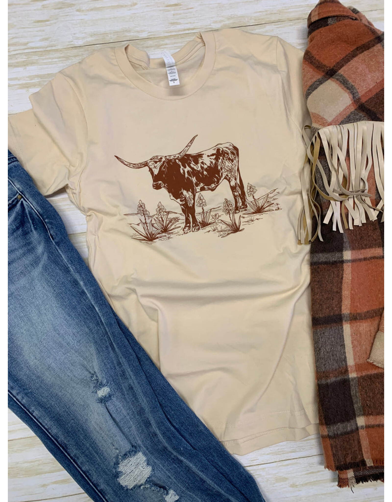 Longhorn and Yucca Graphic T-Shirt