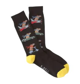 K.Bell Traveling Dogs Mens Crew Sock