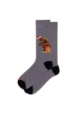 HOTSOX Santa Thinker Mens Crew Sock Charcoal