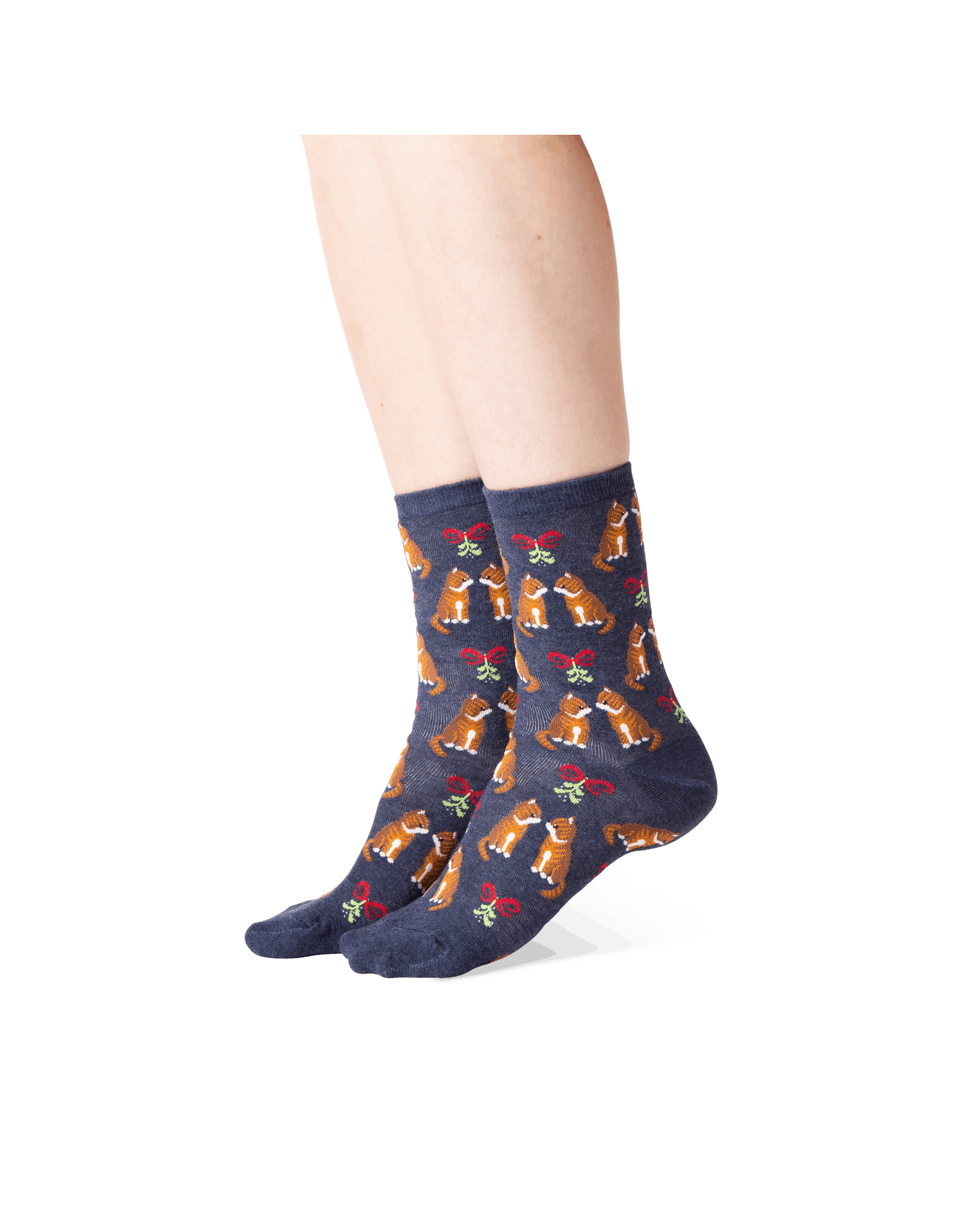 HOTSOX Cat Mistletoe Womens Crew Socks