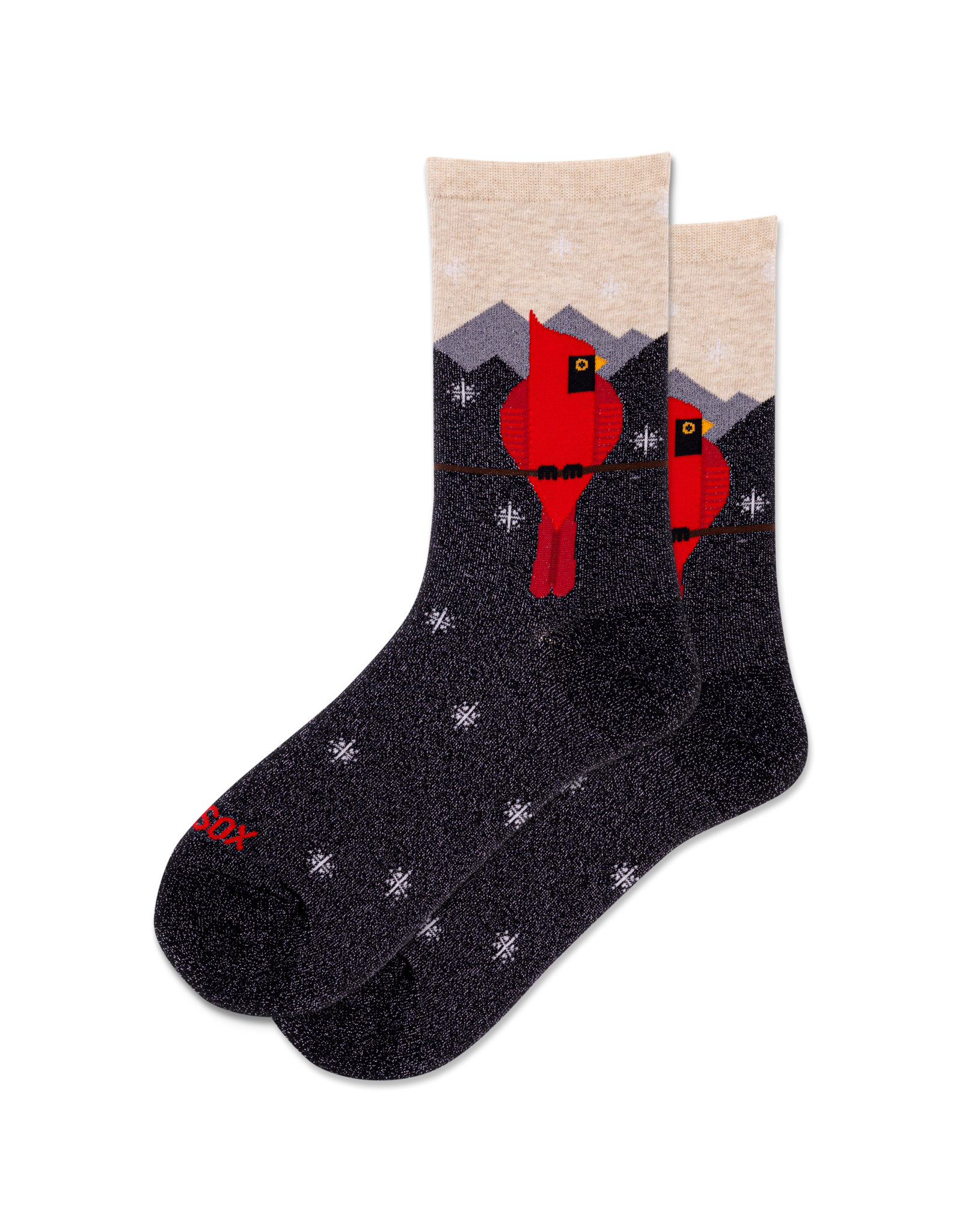 Cardinal Metallic Womens Crew Socks