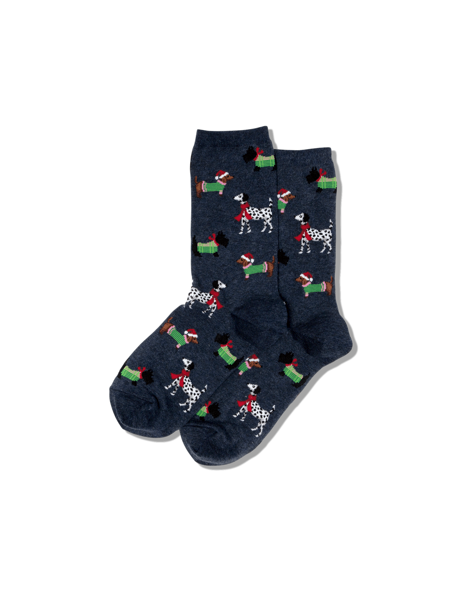 HOTSOX Hotsox Womens Christmas Dogs Crew Socks Denim