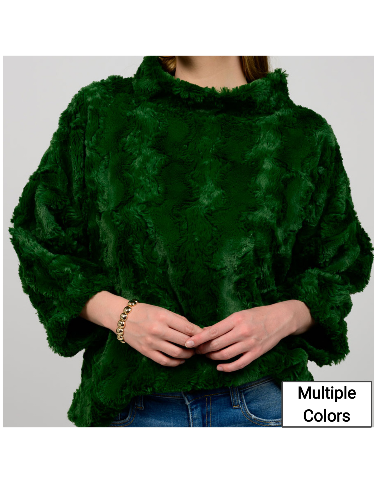 Ivy Jane Ivy Jane Poof Sleeve Faux Fur Popover