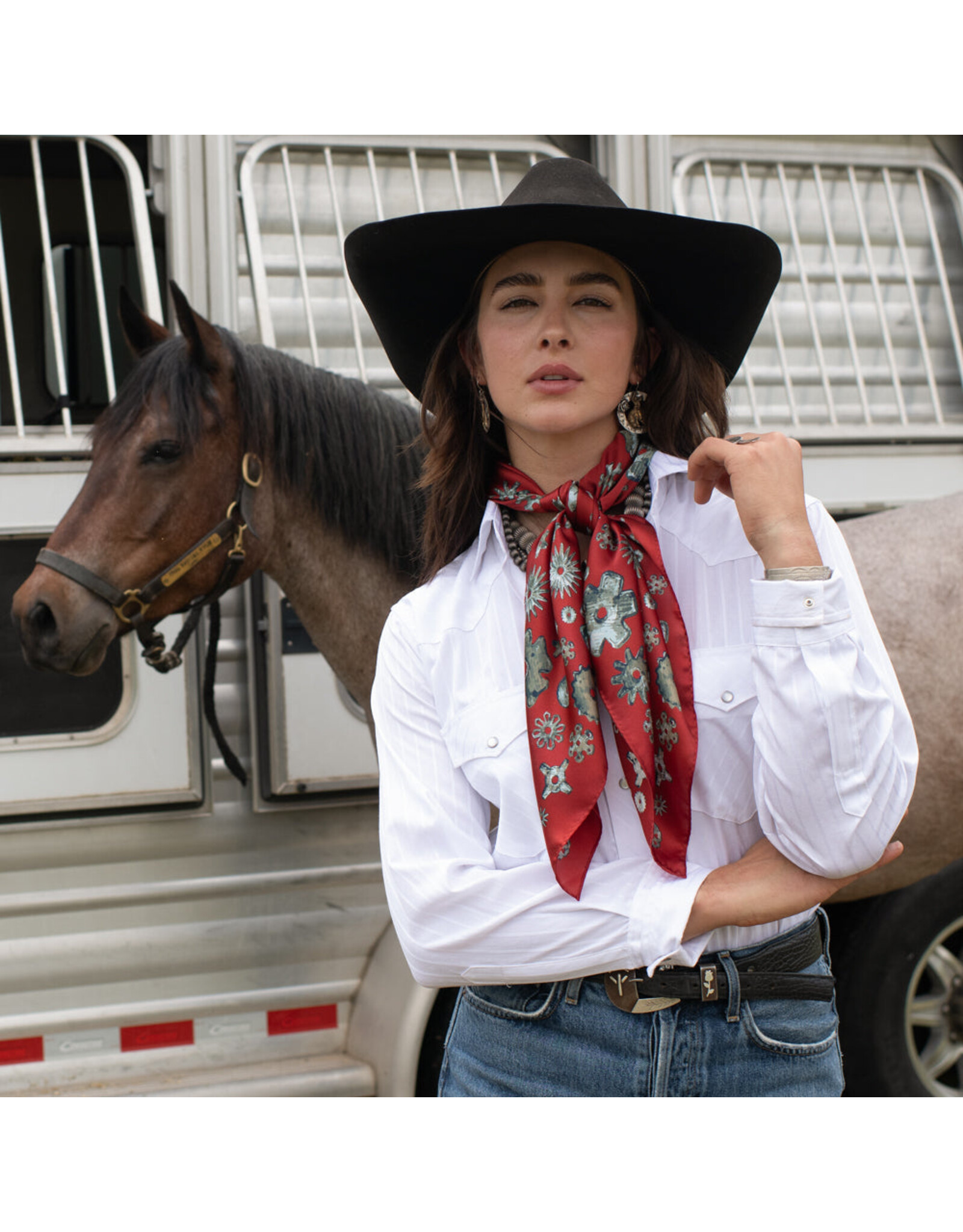 Fringe Scarves Fringe Whip and Spur Red Long Tall