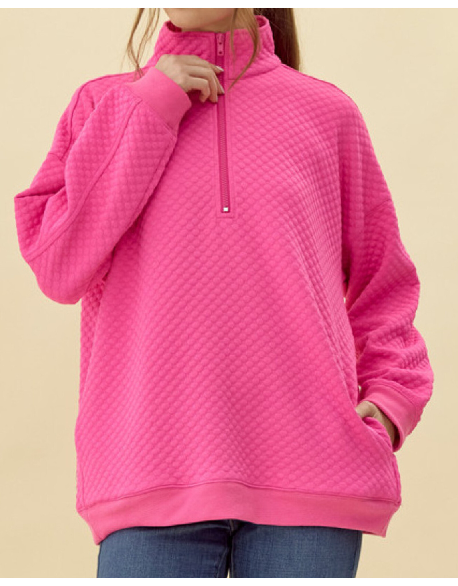 Kit Textured Half-Zip Pullover