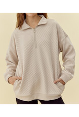 Kit Textured Half-Zip Pullover