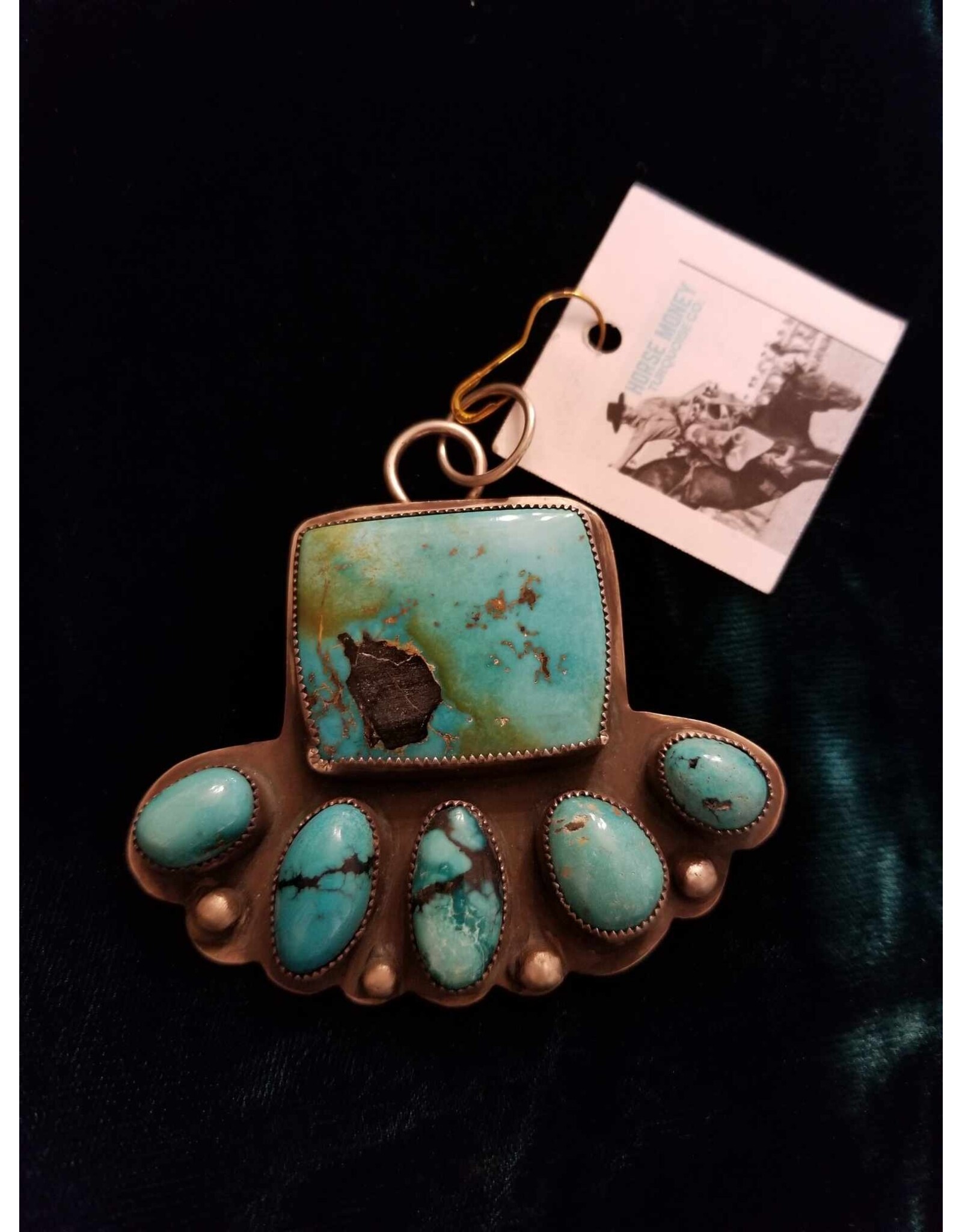 Horse Money Turquoise Oak Grove Statement Pendant