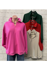 Kit Textured Half-Zip Pullover