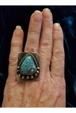 Horse Money Turquoise Callan No 8 Sterling Silver Adjustable Ring