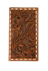 Nocona Men's Floral Embossed Buck Laced Rodeo Wallet