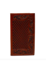 Ariat Rodeo Basket Weave Floral Embossed Tan Wallet
