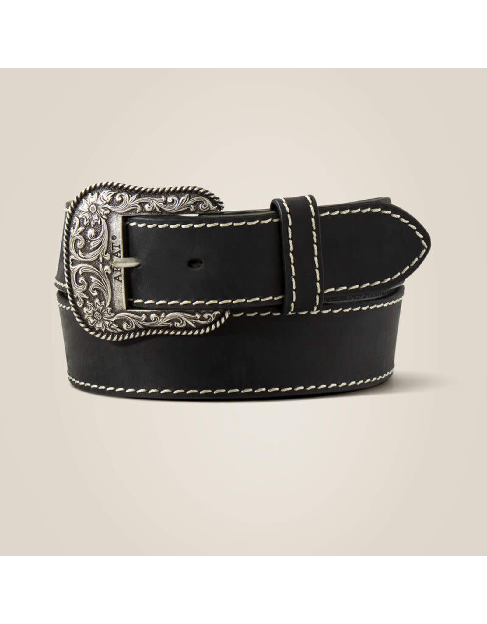 Ariat Women's Solid Black with Heavy Stitch Western Belt