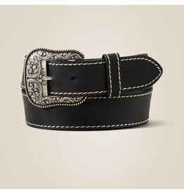 Ariat Women's Solid Black with Heavy Stitch Western Belt