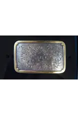 Nocona Rectangle Western Floral Scroll Belt Buckle