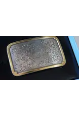 Nocona Rectangle Western Floral Scroll Belt Buckle
