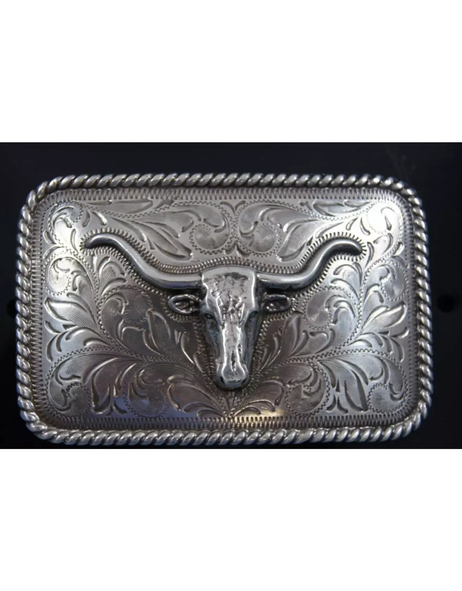 Nocona Western Rectangle Longhorn Belt Buckle