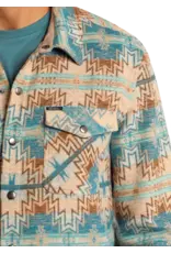 Rock & Roll Denim Turquoise Aztec Jacquard Shirt Jacket