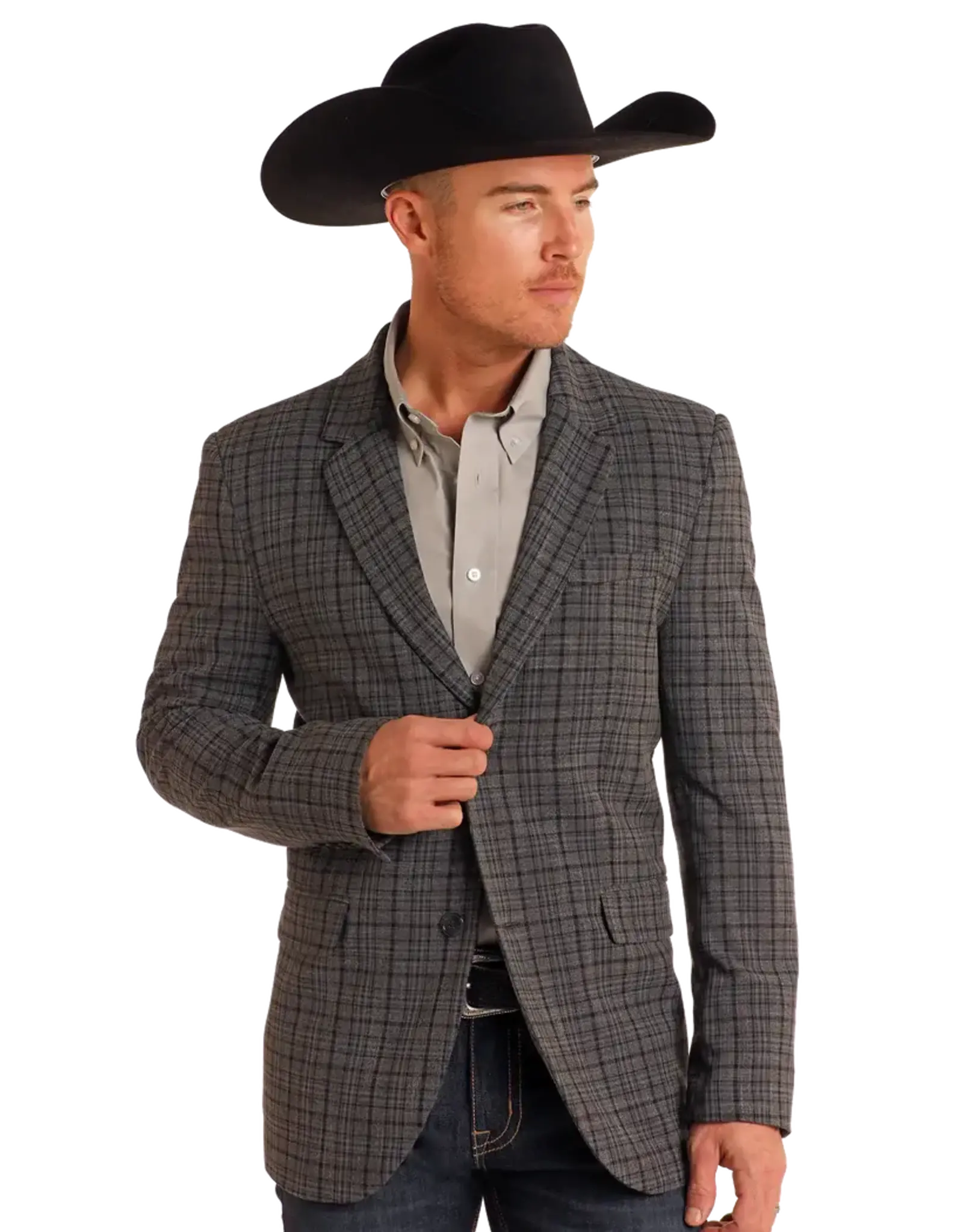 Rock & Roll Denim Rock & Roll Denim Grey Plaid Sport Coat
