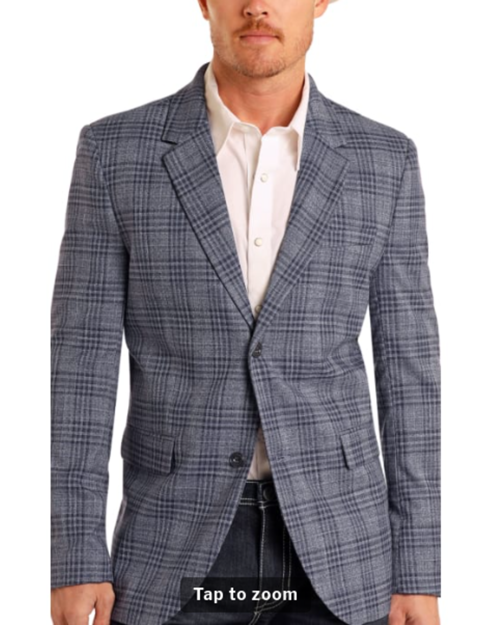 Rock & Roll Denim Rock & Roll Denim Men's Shades of Blue Plaid Sports Coat