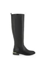 EXE Faux Leather Black Tall Boot With Zipper