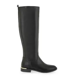 EXE Faux Leather Black Tall Boot With Zipper