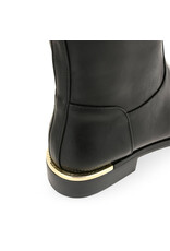 EXE Faux Leather Black Tall Boot With Zipper