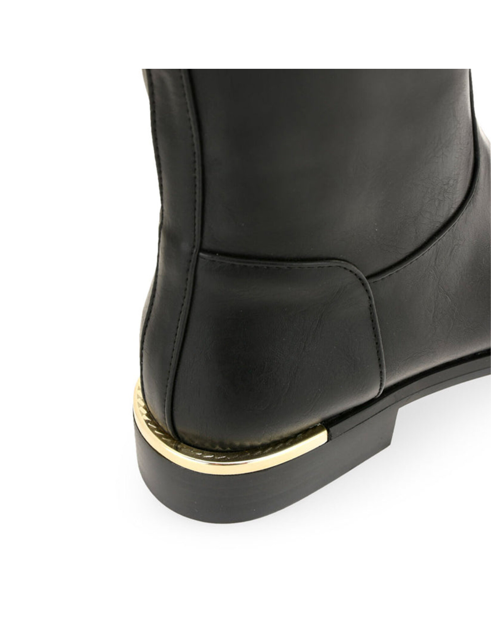 EXE Faux Leather Black Tall Boot With Zipper