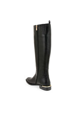 EXE Faux Leather Black Tall Boot With Zipper