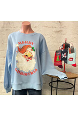 "Glitter Santa" Long Sleeve Crew Neck Fleece