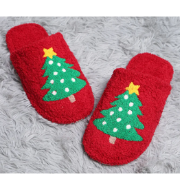 Christmas Tree Embroidered Luxury Soft Slippers Christmas Tree Embroidered Luxury Soft Slippers
