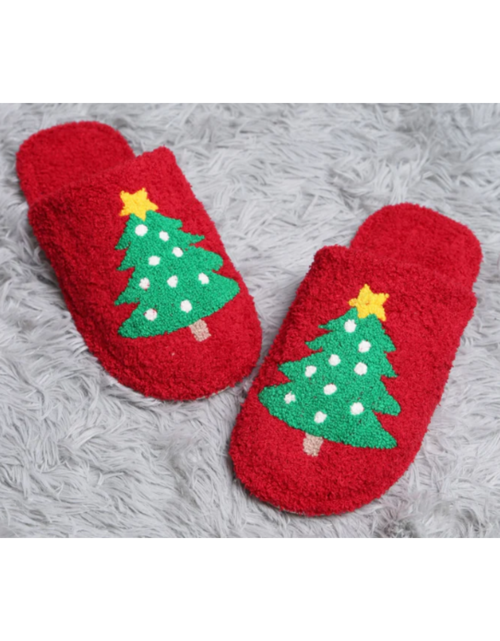 Christmas Tree Embroidered Luxury Soft Slippers